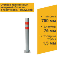 Парковочный столбик ТЕХНОЛОГИЯ эконом, анкерный 750x76мм, пластиковая крышка 00-00006421