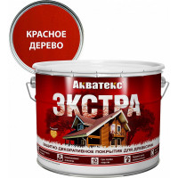 Защитно-декоративное покрытие для дерева АКВАТЕКС ЭКСТРА полуглянцевое, красное дерево, 9 л 259785