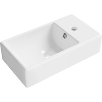Подвесная/накладная раковина для ванной Wellsee WC Area прямоугольная, ширина умывальника 40 см, цвет глянцевый белый 151801000