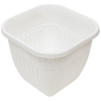 Цветочный горшок ЗПИ Альтернатива Лозанна 8 л, квадратный, белый М1470