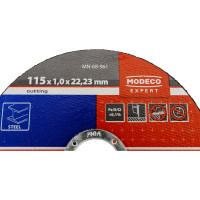Диск для резки металла 115x1.0x22.23 мм, плоский MODECO MN-68-961