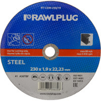 Круг отрезной корундовый по металлу 230x1.9x22.2 мм RAWLPLUG RT-CDM-230/19