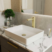 Смеситель для раковины высокий DQ Bayern.Liszt, матовое золото DA1512007