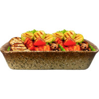 Форма для запекания JEWEL Мрамор 24 см, с ручками, коричневая, керамика ПП005-66