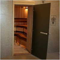 Дверь для бани DoorWood теплая ночь, 1900x700 мм по коробке, правая, петли справа УТ-00011881