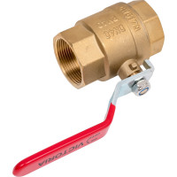 Шаровой кран Victoria 11/2 г/г р-ка латунный красная ручка 61-004