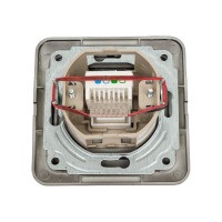 Телефонная розетка Smartbuy 1-местная черная Марс SBE-02b-S1-PH