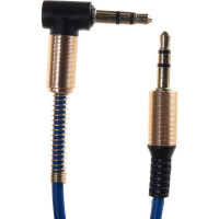 Кабель аудио Cablexpert спиральный Jack 3.5(M)/Jack 3.5(M), угловой, 1.8м, синий, коробка CCAB-02-35MMLC-1.8MU