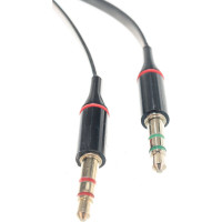 Аудио кабель Cablexpert Jack 3.5 4pin(F)/2х Jack 3.5(M), науш.и микроф, 0.2м. черн, кор CCAB-02-35F2M-0.2MB