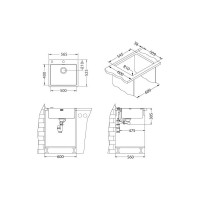 Мойка ALVEUS PURE 70 KMB-90 565x5251x правая, в комплекте с сифоном 1127252 1122385