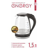 Чайник Energy E-279 1.5 л, диск/стекло, черный, 164083