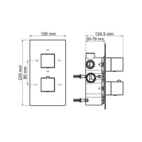 Термостатический смеситель для ванны и душа WasserKraft Thermo, Аime 1544 1544 T