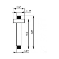 Потолочный держатель верхнего душа IDEAL STANDARD B9446АА IdealRain L1 150 мм, хром 00000023980