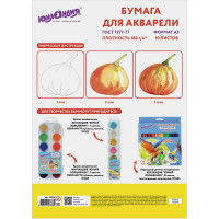 Папка для акварели ЮНЛАНДИЯ А3, 10 листов, 180 г/м, 297х420 мм, мышонок 111066