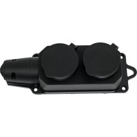 Розеточная колодка General Lighting Systems GSB-16-2-G-IP44 (16 А, 2 места, с/з, IP44, черная, каучук) 470027