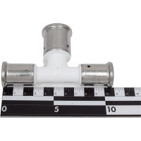 Переходный тройник увеличенный в центре HENCO ПВДФ пресс, белый, 20x26x20 12PKW-202620