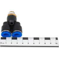 Фитинг цанговый У-образный 10 мм, наружная резьба 1/4" Pegas pneumatic 5705