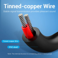 Кабель VENTION аудио 2RCA M/2RCA M - 3м Чёрный BCMBI