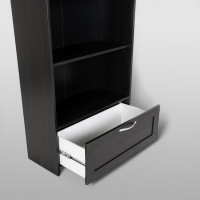 Стеллаж Гуд ЛАКК СИРИУС 1 ящик, 78x34x190 см, черный, дуб венге 2.02.07.100.5