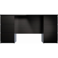 Письменный стол Гуд ЛАКК КАСТОР 6 ящиков, 151x65x75 см, черный, дуб венге 2.03.06.040.5