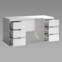 Письменный стол Гуд ЛАКК КАСТОР 6 ящиков, 151x65x75 см, белый 2.03.06.040.1