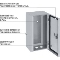 Щит с монтажной панелью TDM щмп-4.2.1-0 (400x210x150) ip54 народный эконом SQ0905-3406