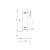 Ручка-скоба FUARO PULL.PH32/900.22 INOX 304 (PH-22-32/900-INOX) BLACK 45503