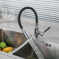 Смеситель для кухни Frap 35к f4044 гибкий излив, черный 550834