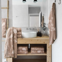 Махровое полотенце Самойловский Текстиль 70/140 Форест 3 Мокко/светло-бежевое, 420 г/м2 761503