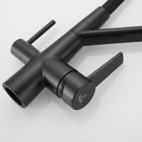 Смеситель для кухни Rose с подключением к фильтру питьевой воды, черный R558H