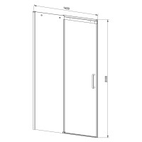 Душевая дверь VINCEA dice 1400, хром, стекло прозрачное VDS-4D140CL