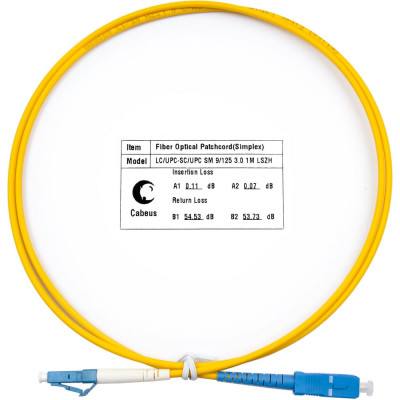 Оптический шнур Cabeus FOP(s)-9-LC-SC-1,5m