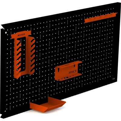 ООО Металекс Металлическая перфопанель Metalex 400x600 чёрная (с комплектом аксессуаров) PRCHA4060