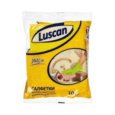 Luscan Салфетки универсал. вискоза 60-70г/м2, 10шт/уп 1117962