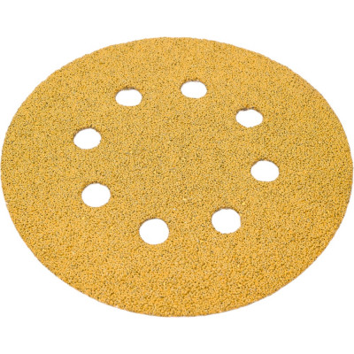 BRUSHTEX Диск абразивный с липучкой sandpaper (yellow), 125 мм, 8 отверстий, зерно р40, уп. 10 шт 125Y8-40