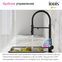 IDDIS Смеситель для кухни с фильтром и гибким изливом черный матовый ace ACEBLFFi05