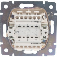 Переключатель Legrand двухклавишный Legrand Valena 10А 250В схема 6/2 безвинтовые зажимы слоновая кость 695604