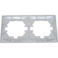 Двухместная горизонтальная рамка Lezard Мира серый металик 701-1000-147