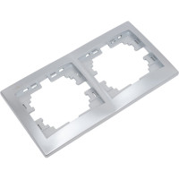 Двухместная горизонтальная рамка Lezard Мира серый металик 701-1000-147