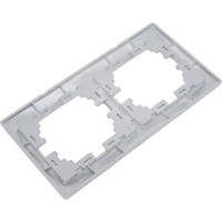 Двухместная горизонтальная рамка Lezard Мира серый металик 701-1000-147