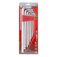 Набор имбусовых ключей MATRIX HEX CRV 9 шт экстра-длинные с шаром 16411