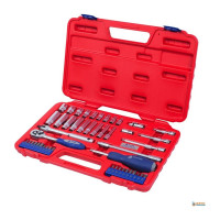 Набор торцевых головок с принадлежностями 1/4", 5-13мм, 47шт МАСТАК 0-247C