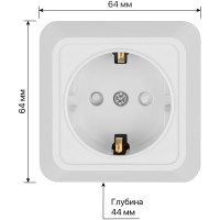 Розетка открытой установки с защитными шторками 2П+З IP20 16А, белый TDM ELECTRIC Ладога SQ1801-0060