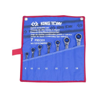 Набор комбинированных трещоточных ключей 8-19мм 7шт KING TONY 12107MRN01