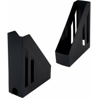 Вертикальный лоток для бумаг BRAUBERG "Contract" 260х85х300 мм, отверстия на торцах, черный 230886