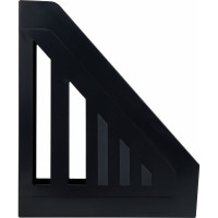 Вертикальный лоток для бумаг BRAUBERG "Contract" 260х85х300 мм, отверстия на торцах, черный 230886