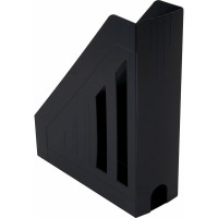 Вертикальный лоток для бумаг BRAUBERG "Contract" 260х85х300 мм, отверстия на торцах, черный 230886