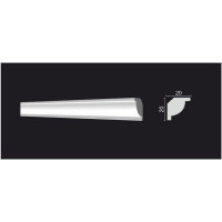 Потолочный карниз Decor-Dizayn ударопрочный влагостойкий под покраску 20Х20Х2000 мм DD38