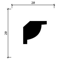 Потолочный карниз Decor-Dizayn ударопрочный влагостойкий под покраску 20Х20Х2000 мм DD38