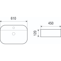 Накладная раковина WeltWasser WW ELBACH 610х450х120 2205 10000003826